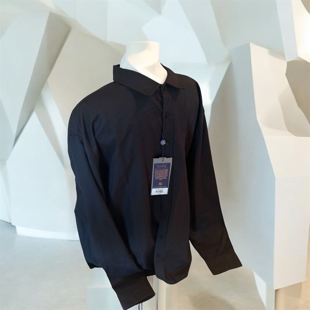 Classic Black Men's Casual Button Down Shirt